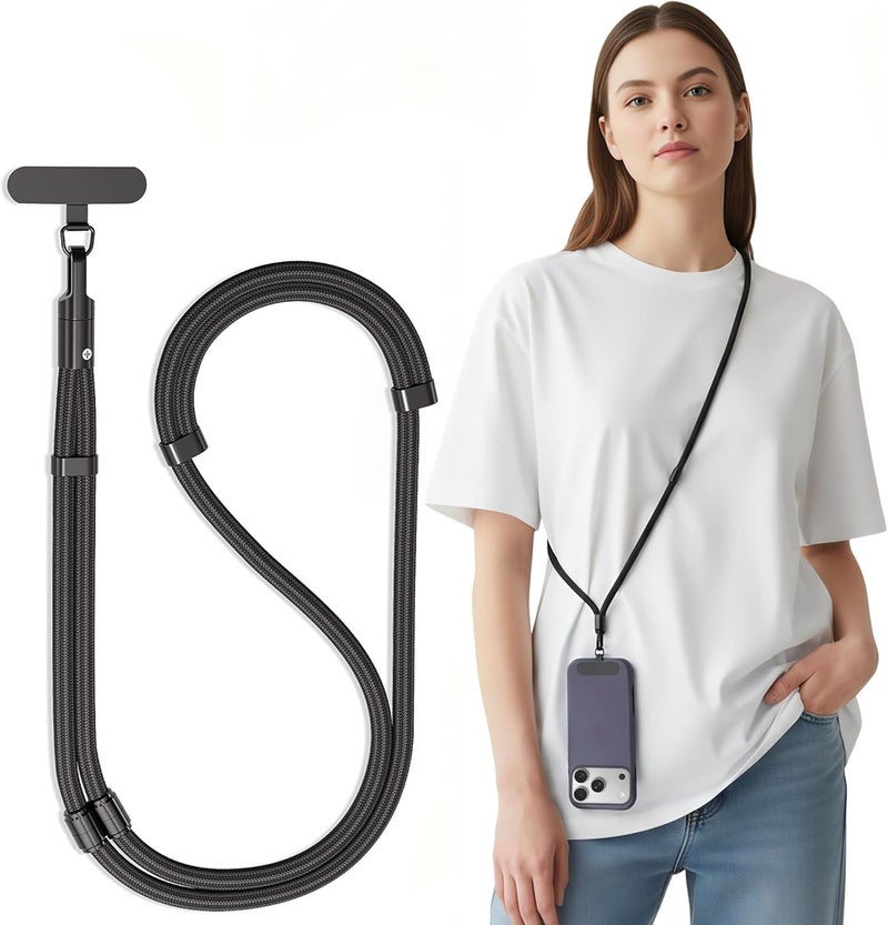 SURDOCA 3-In-1 Phone Lanyard for Crossbody, Neck & Wrist, Adjustable Anti Theft Phone Strap with Tether Tab & Loop Strap - Universal for Most Smartphones, Camera, Key - Travel Essentials - Image 1